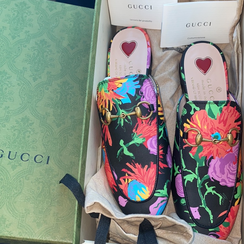 GUCCI X KEN SCOTT Malaga Kid Flora Infinity Women's Princetown